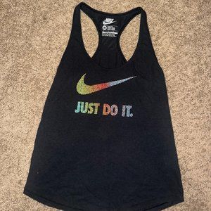 Nike Black DryFit Women's Tank - 'Just Do It' Logo - Size Medium